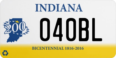 IN license plate 040BL