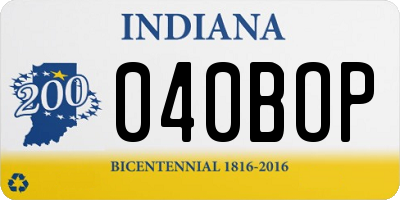 IN license plate 040BOP