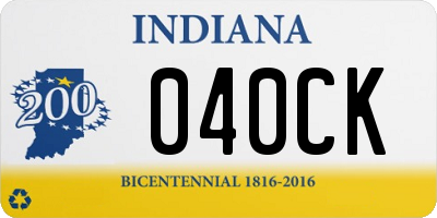 IN license plate 040CK