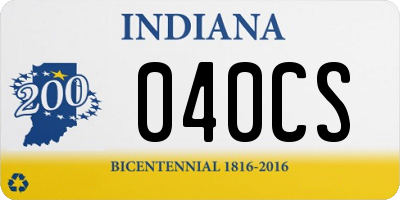 IN license plate 040CS