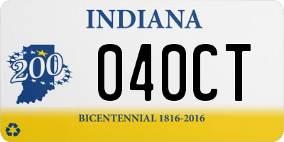 IN license plate 040CT