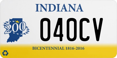 IN license plate 040CV