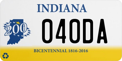 IN license plate 040DA