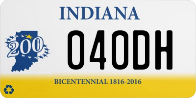 IN license plate 040DH