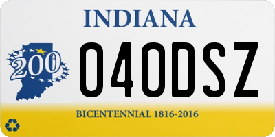 IN license plate 040DSZ