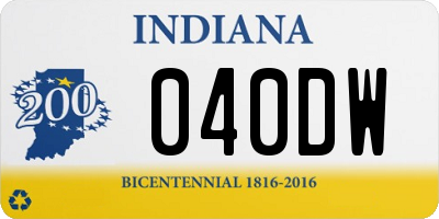 IN license plate 040DW