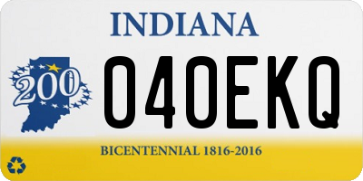 IN license plate 040EKQ