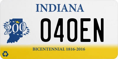 IN license plate 040EN