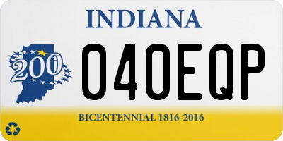 IN license plate 040EQP