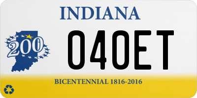 IN license plate 040ET