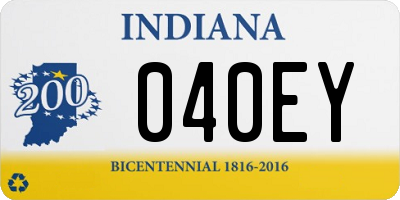 IN license plate 040EY