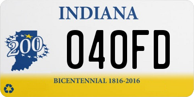 IN license plate 040FD