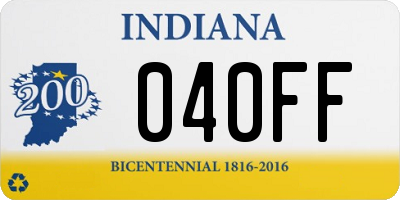 IN license plate 040FF