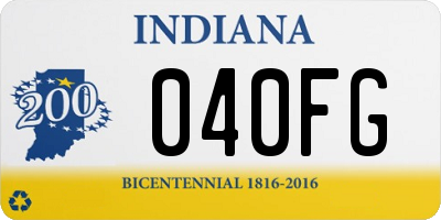 IN license plate 040FG