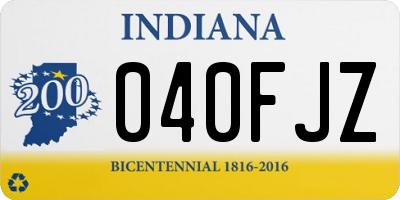 IN license plate 040FJZ
