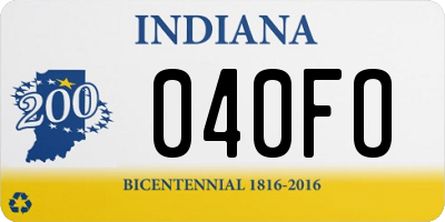 IN license plate 040FO