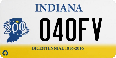 IN license plate 040FV