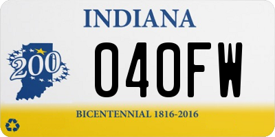 IN license plate 040FW