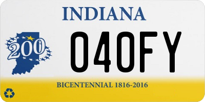 IN license plate 040FY