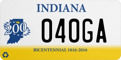 IN license plate 040GA