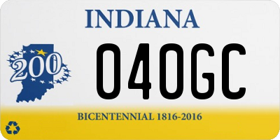 IN license plate 040GC