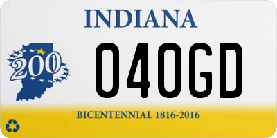 IN license plate 040GD