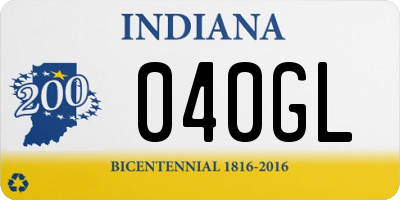 IN license plate 040GL