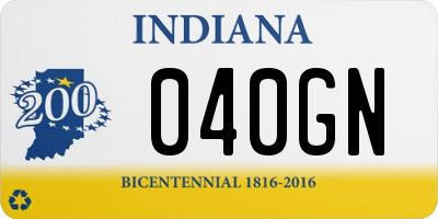 IN license plate 040GN