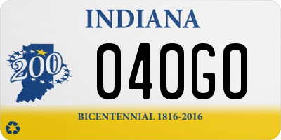 IN license plate 040GO