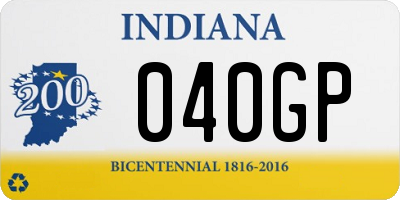 IN license plate 040GP