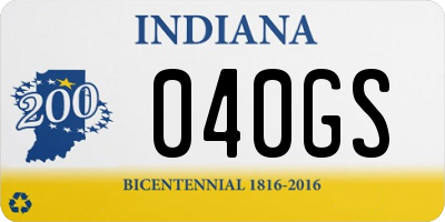 IN license plate 040GS