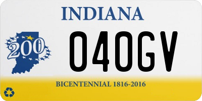 IN license plate 040GV