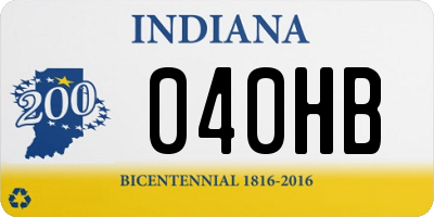 IN license plate 040HB