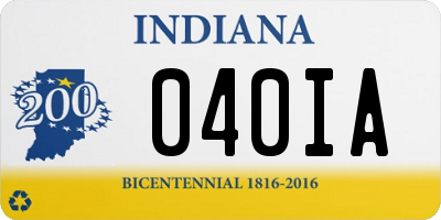 IN license plate 040IA