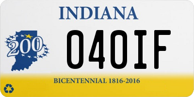 IN license plate 040IF