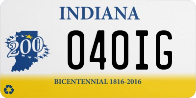 IN license plate 040IG