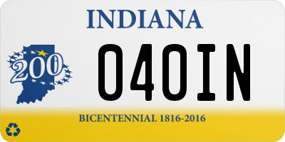IN license plate 040IN