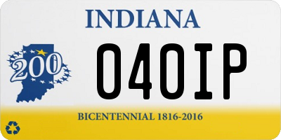 IN license plate 040IP