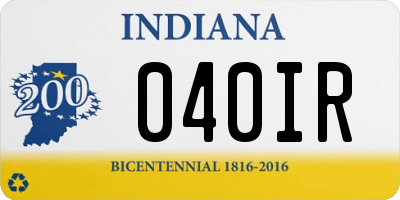 IN license plate 040IR