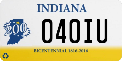 IN license plate 040IU