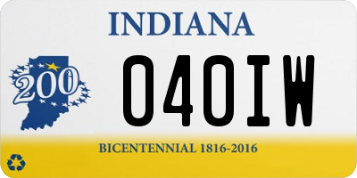 IN license plate 040IW