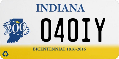 IN license plate 040IY