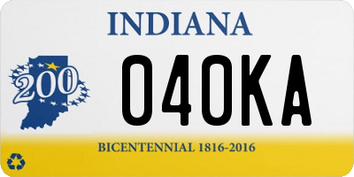 IN license plate 040KA