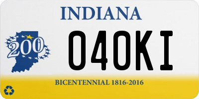 IN license plate 040KI