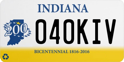 IN license plate 040KIV