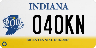 IN license plate 040KN