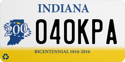 IN license plate 040KPA
