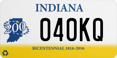 IN license plate 040KQ