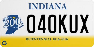 IN license plate 040KUX