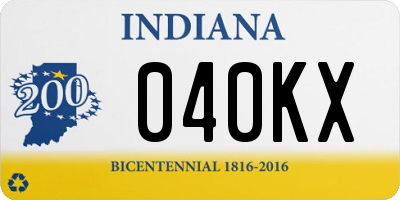 IN license plate 040KX